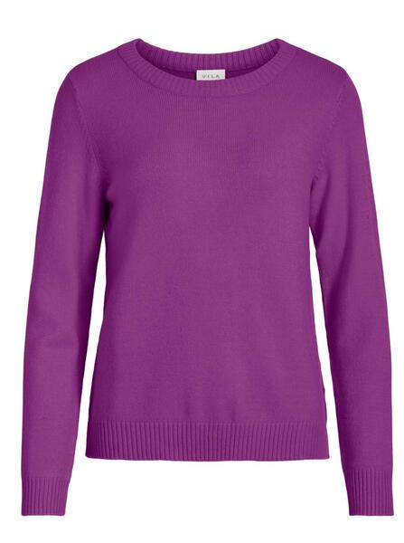 Vila 14054477/Sparkling Grape Ril o-neck LS knit top