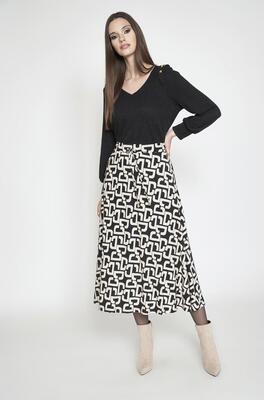 Batida 1211/Ivory design print Wijde rok Ivory Design Print