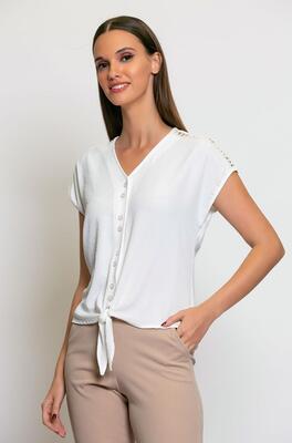 Batida 1484/Ecru Uni strik blouse