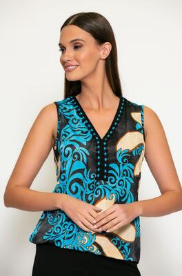 Batida 1958/Turquoise smashed Print top
