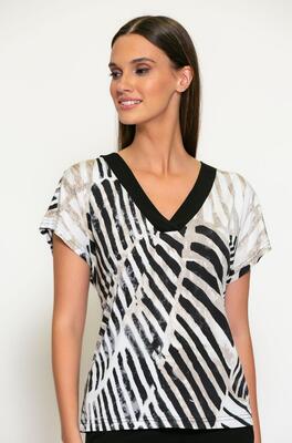 Batida 2005/Silver Ecru Print shirt v-hals