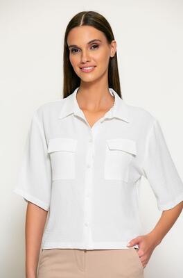 Batida 2106/Ecru Basis blouse kraag