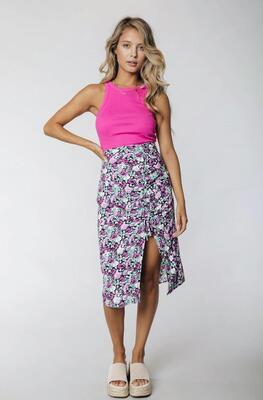 Colourful Rebel WD115514020053/618 Fuchsia Dinah Scattered Flower Skirt