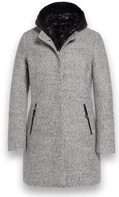 District LM68930233/908 Light Grey Wollen jas met afrits-inzet
