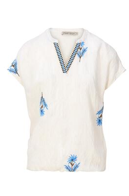 Dreamstar Z25-209/Blue-Ivoor Semmy blousetop bloem
