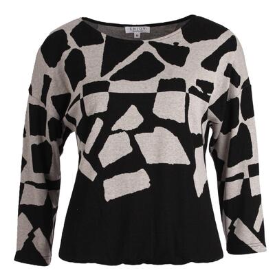 Enjoy Womenswear 166566/091 Zwart Jacquard truitje 3/4mw