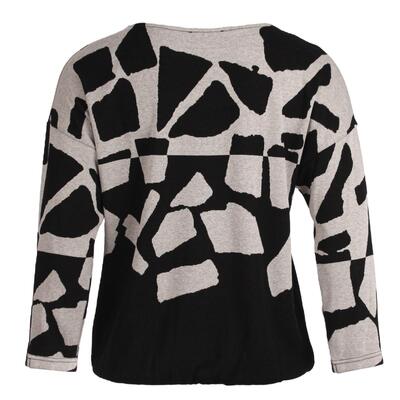 Enjoy Womenswear 166566/091 Zwart Jacquard truitje 3/4mw
