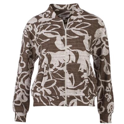 Enjoy Womenswear 183134/581 Donker Bruin Bomberjasje bloemprint