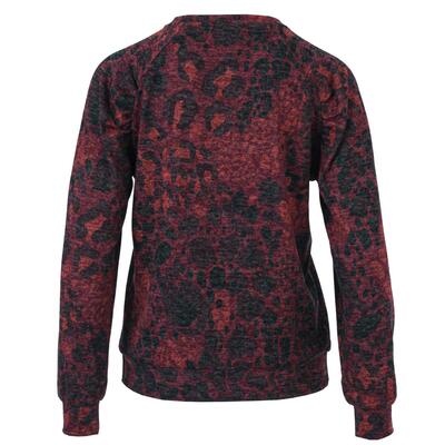 Enjoy Womenswear 183446/251 Bordeaux Sweater v-hals dierenprint