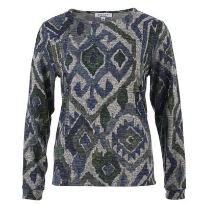 Enjoy Womenswear 183456/171 Jeans Cozy sweater Ikat-print
