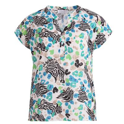 Enjoy Womenswear 183486/130 L. Aqua Blouse linnenlook dierenprint