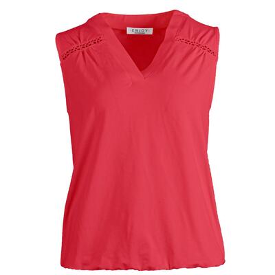 Enjoy Womenswear 183508/225 Koraal Blouson singlet crochet detail