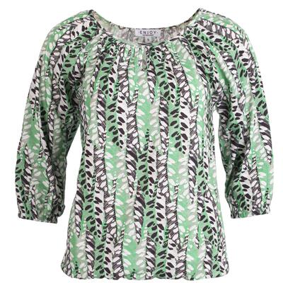 Enjoy Womenswear 183951/324 Klaver Print blousonshirt 3/4mouw