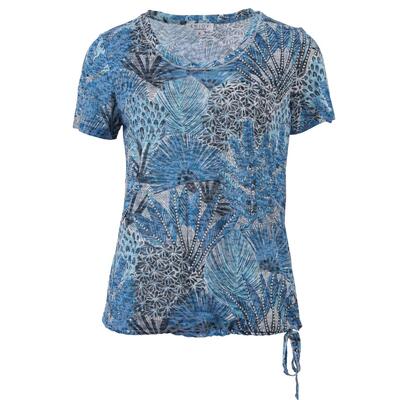 Enjoy Womenswear 472281/111 L.blauw T-shirt devore allover