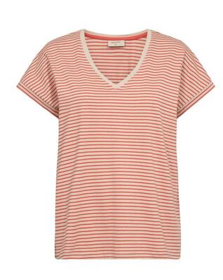 Freequent 203725/Moonbeam Hot Coral Mian tee yarn dyed stripe