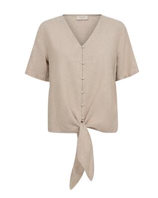 Freequent 204238/Sand Melange Lava blouse with tie