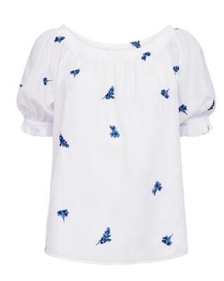 Freequent 206178/Brilliant White/Deep Ultrama Stream blouse