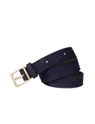 Legend 25210/408 Blue Suede riem 2,5 cm gouden buckl