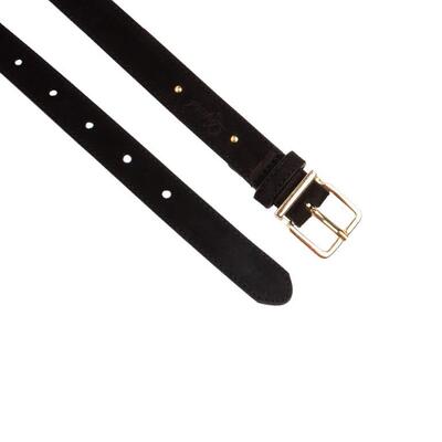 Legend 25210/999 Black Suede riem 2,5 cm gouden buckl