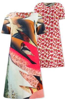 Lizzy and Coco Cilou/Animalmix-leo pink Reverisble print dress