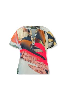 Lizzy and Coco Sweets/Animalmix Print crepe top fancy sleeve