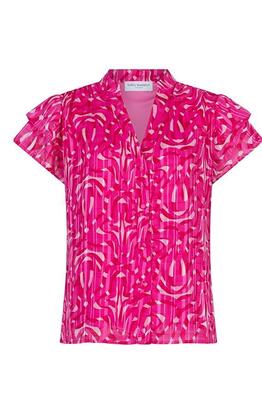 Lofty Manner PD01/Pink Swirl Print Izabella blouse