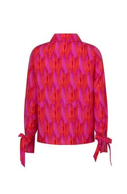 Lofty Manner QA04 C/Feather Print Fem blouse