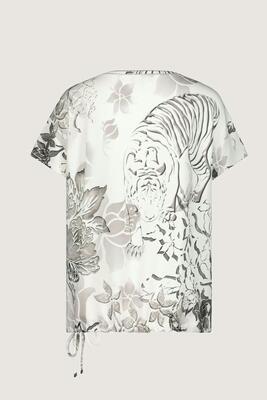 Monari 406806/845 T-shirt met tijger-bloem print