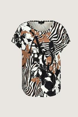 Monari 406844/998 T-shirt bloem-zebra print