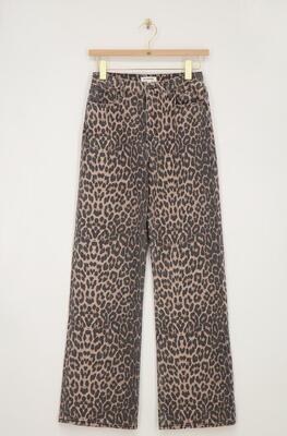 My Jewellery MJ10909/1600 Bruin-Beige Denim Jeans met panterprint