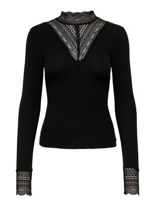 Only 15207788/Black Tilde LS high neck top NOOS