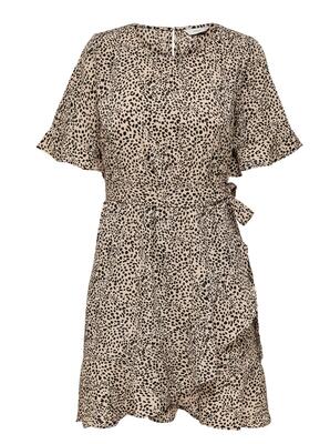 Only 15247954/Silver Mink New olivia SS short wrap dress