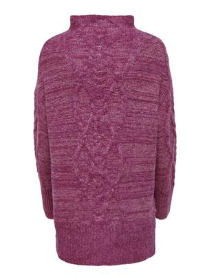 Only 15259654/Festival Fuchsia Sage LS stand neck pullover