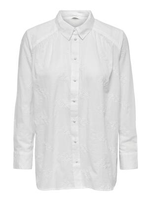 Only 15268992/Bright White Rikke LS emb shirt