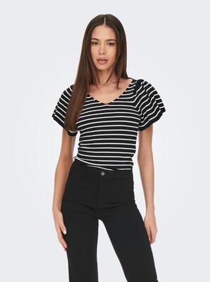 Only 15283760/Black/CD Leelo stripe SS v-neck NOOS