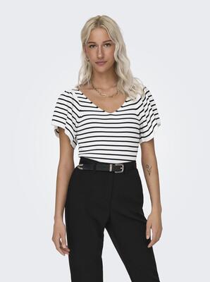 Only 15283760/Eggnog/Black Leelo stripe SS back v NOOS