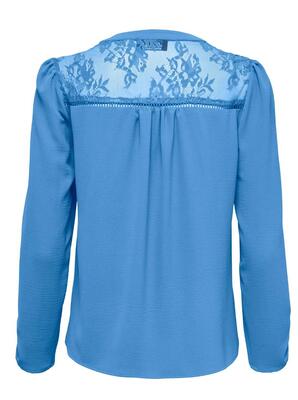 Only 15284311/Provence Mette LS v-cut lace mix top