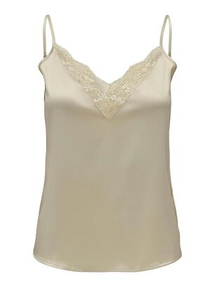 Only 15287104/Creme Victoria SL lace mix singlet
