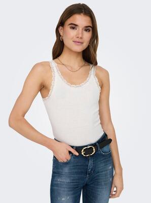 Only 15292057/Cloud Dancer Sharai lace tank top NOOS