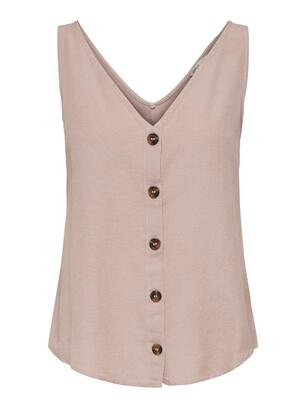 Only 15297134/Adobe Rose Sille linen SL button top