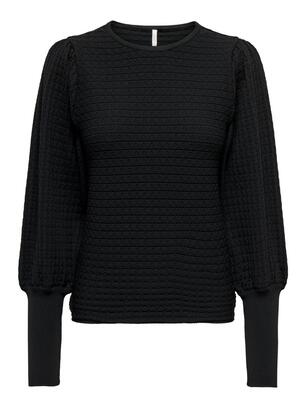 Only 15303629/Black Ginny LS puff o-neck
