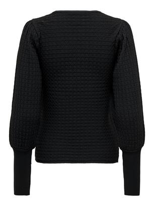 Only 15303629/Black Ginny LS puff o-neck