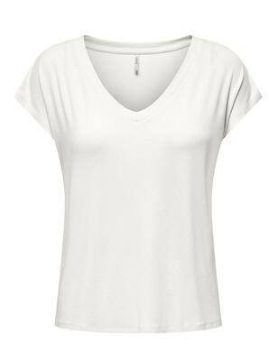 Only 15315776/Cloud Dancer Rilla SS v-neck top