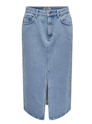 Only 15319268/Light Blue Denim Bianca midi skirt NOOS