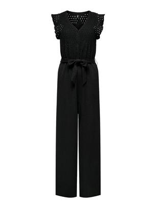 Only 15320004/Black Elisa SL v-neck jumpsuit