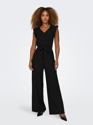 Only 15320004/Black Elisa SL v-neck jumpsuit
