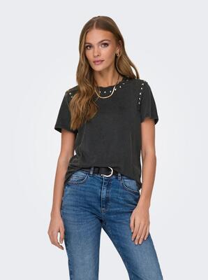 Only 15321029/Black Lucy life SS studs top