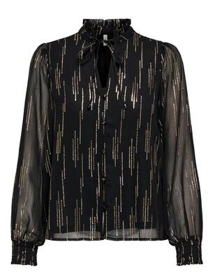 Only 15332641/Gold Colour Mira LS v-neck shirt