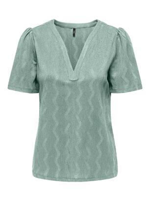Only 15333479/Jadeite Dia SS v-neck pleat top