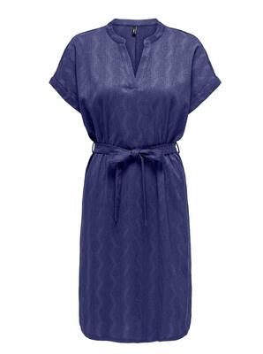 Only 15333482/Skipper Blue Dia SS v-neck dress
